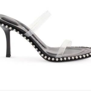 $595 Alexander Wang Nova 85 Studded PVC Slide Sandals Size 38/8